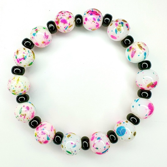 handmade Jewelry Paint Splatter Artist Bracelet Festival Arts Theme